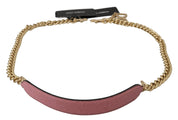 Dolce & Gabbana Pink Gold Leather Shoulder Strap