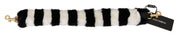 Dolce & Gabbana Black White Lapin Fur Shoulder Strap