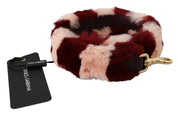 Dolce & Gabbana Bordeaux Pink Lapin Fur Shoulder Strap