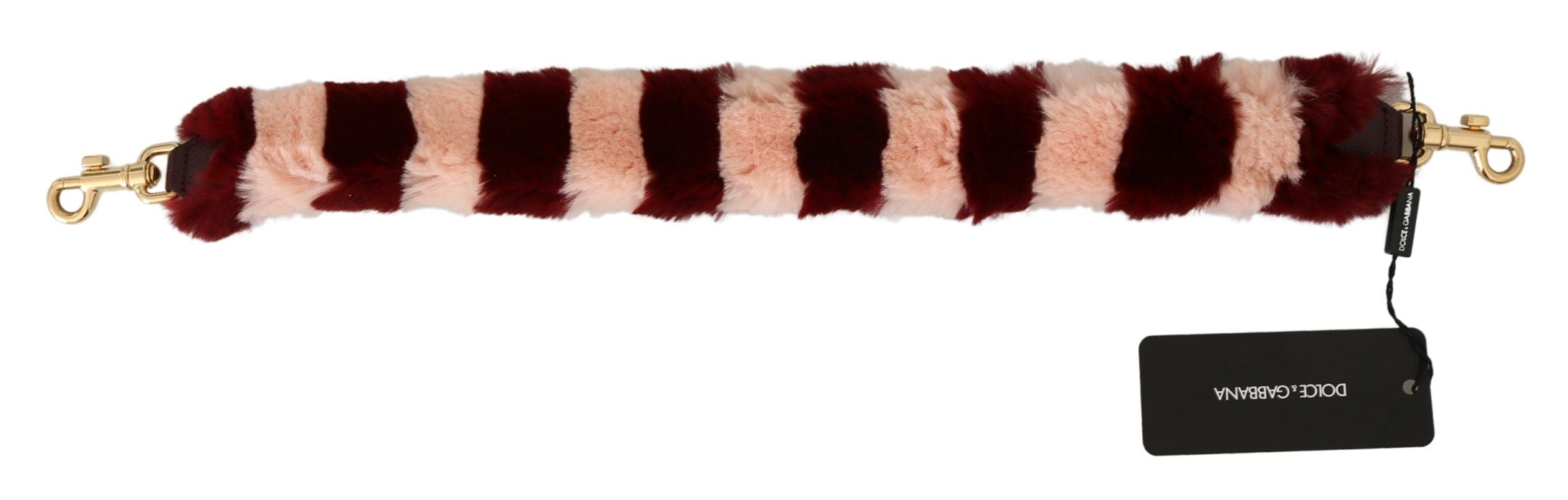 Dolce & Gabbana Bordeaux Pink Lapin Fur Shoulder Strap