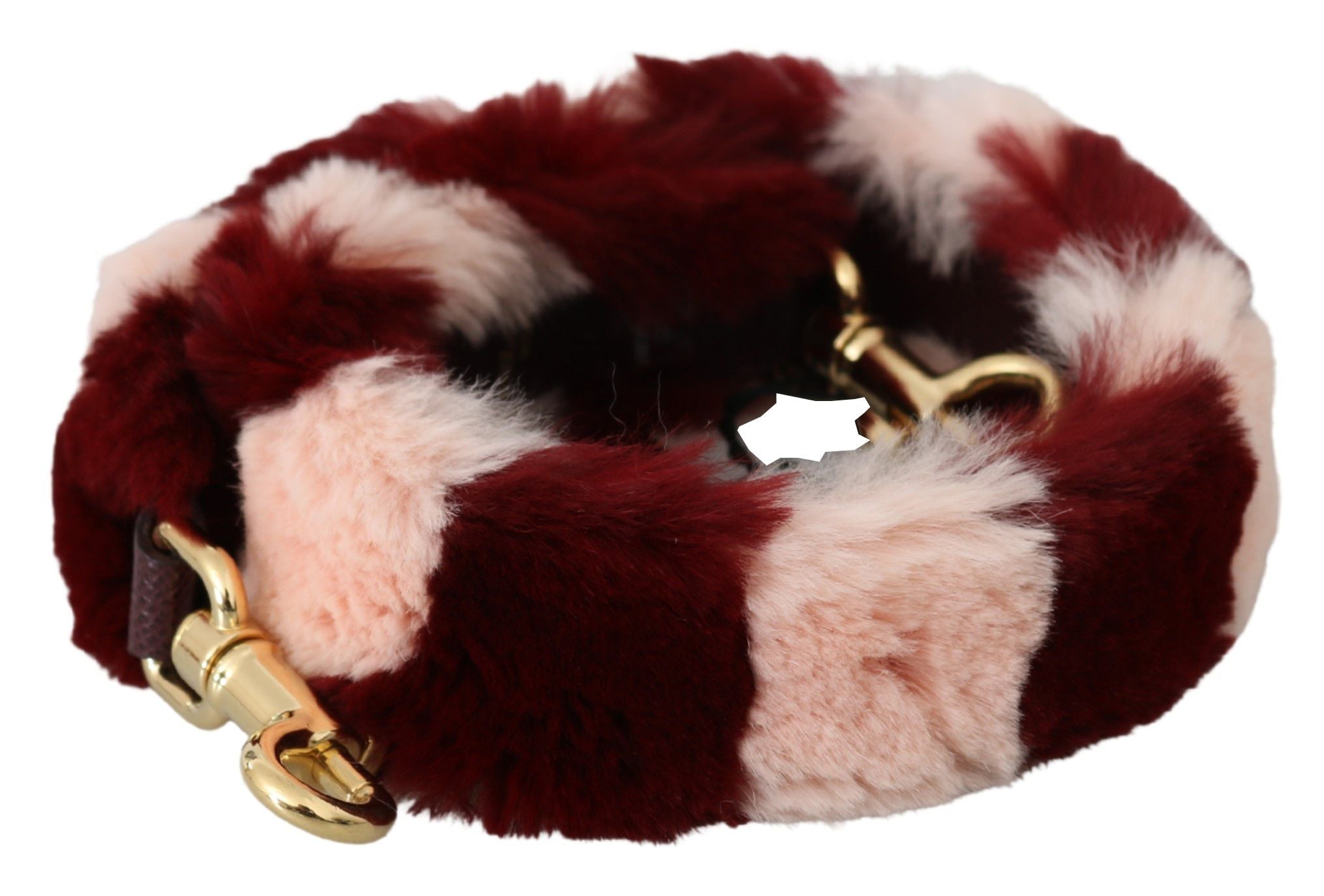 Dolce & Gabbana Bordeaux Pink Lapin Fur Shoulder Strap
