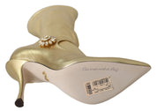 Gold Rhinestones Ankle Boots Socks Shoes