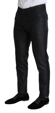 Black Metallic Skinny Trouser Dress