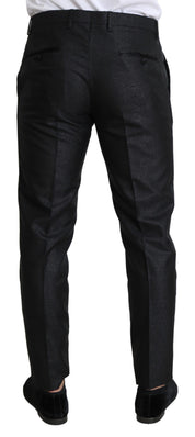 Black Metallic Skinny Trouser Dress