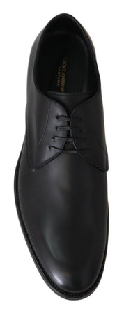 Dolce & Gabbana Black Leather Derby Shoes