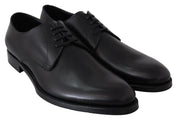 Dolce & Gabbana Black Leather Derby Shoes