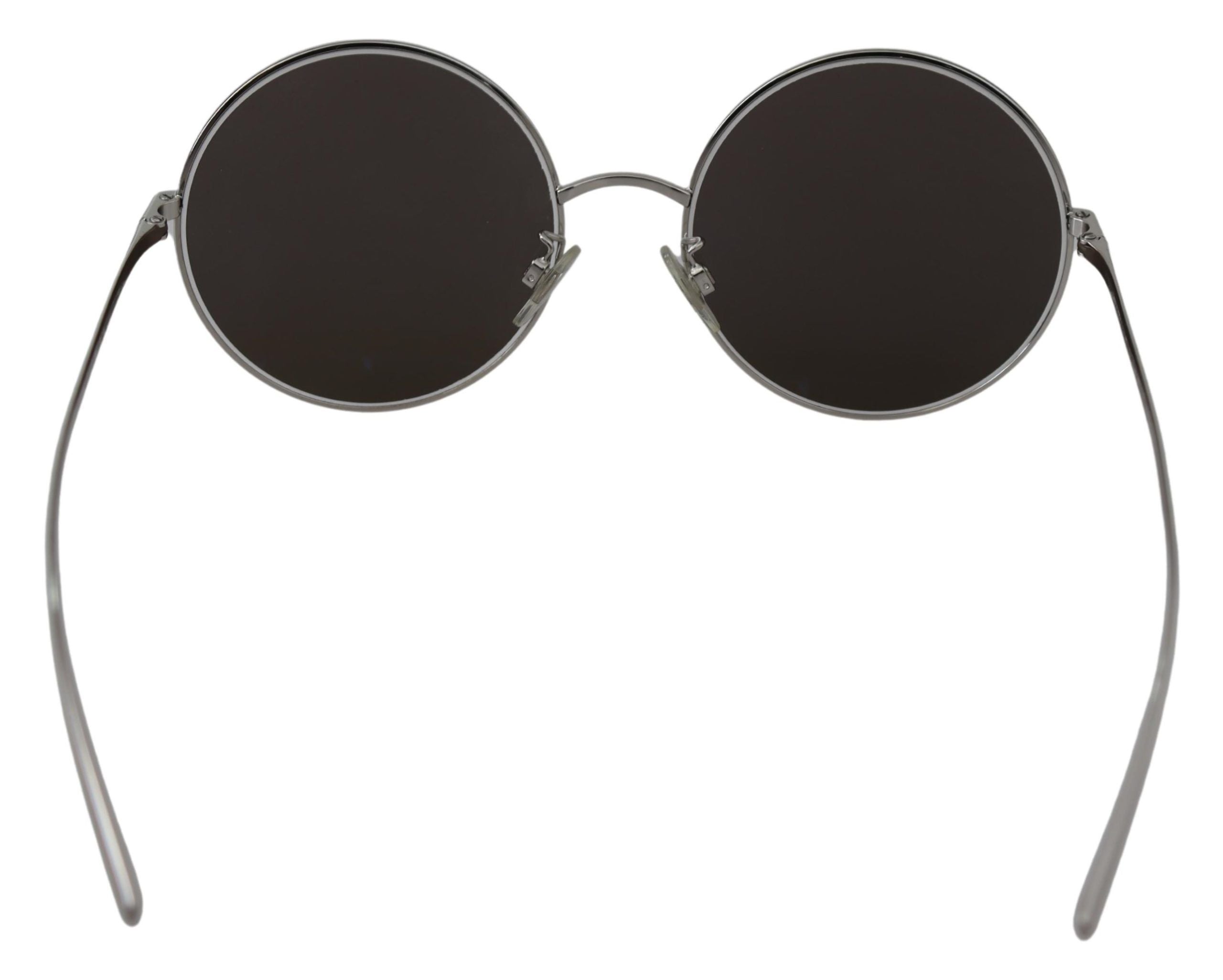 Dolce & Gabbana Silver Metal Round Gray Lenses Sunglasses
