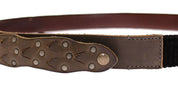 Brown Leather Logo Cintura Gürtel Belt