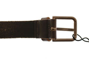 Brown Leather Logo Cintura Gürtel Belt