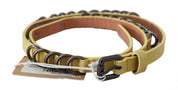 Yellow Leather Luxury Slim Buckle Fancy Belt
