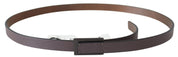 Brun läderrem med taktiskt logoband, mörk färg