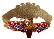 Embellished Floral Crystal Wide Waist Carretto Belt