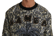 Multicolor SAMBA Jacquard Palmtree Pullover Sweater