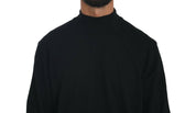 Black Turtle Neck Pullover Top Virgin Wool Sweater