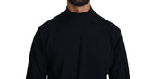 Dark Blue Crewneck Pullover 100% Wool Sweater