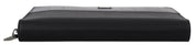 Black Zip Around Continental Clutch Leather Wallet