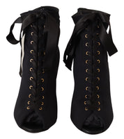 Black Stretch Short Ankle Boots Shoes