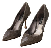 Gold Silver Fabric Heels Pumps Shoes