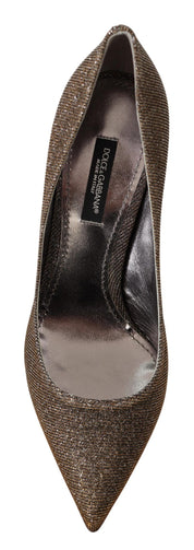 Gold Silver Fabric Heels Pumps Shoes