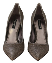 Gold Silver Fabric Heels Pumps Shoes