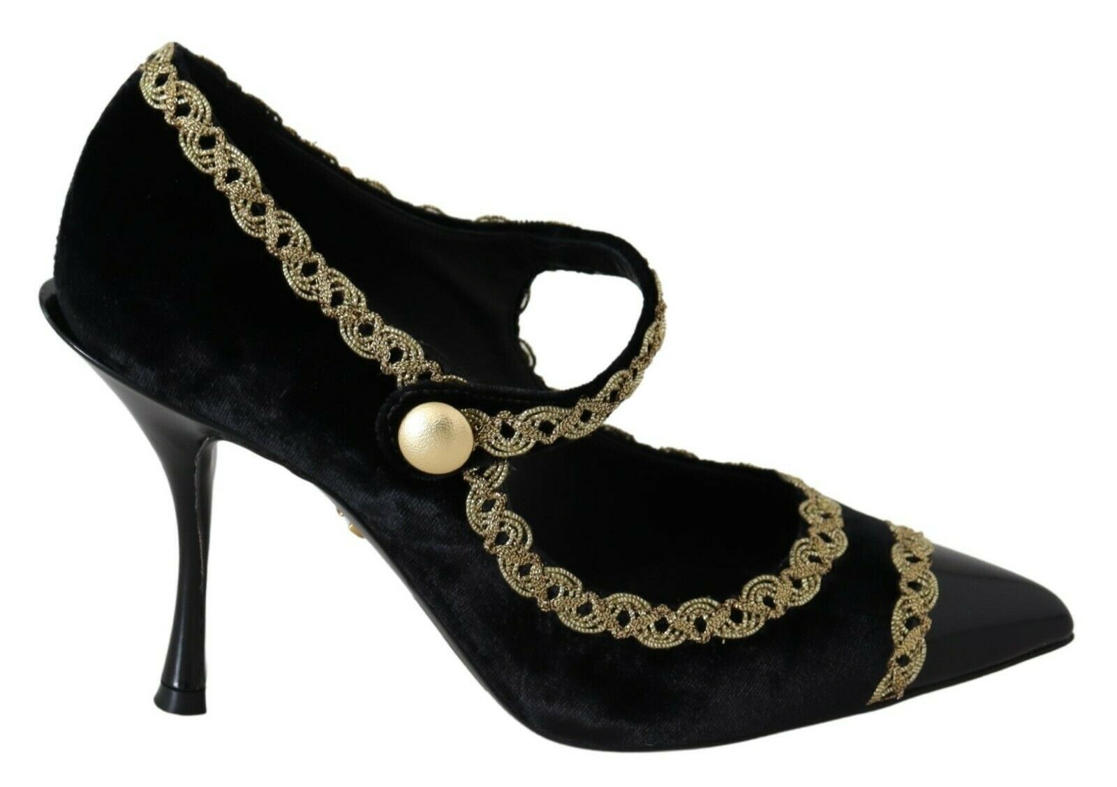 Dolce & Gabbana Black Velvet Mary Jane Pumps