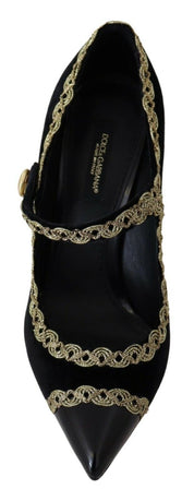 Dolce & Gabbana Black Velvet Mary Jane Pumps