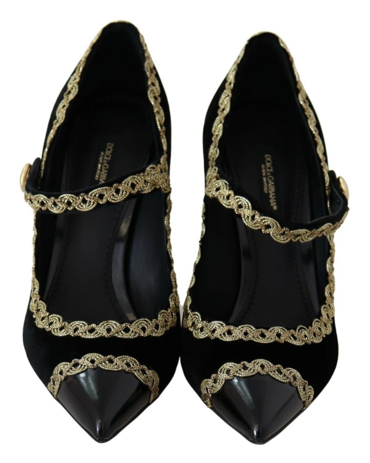Dolce & Gabbana Black Velvet Mary Jane Pumps