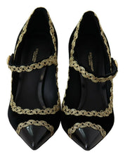 Dolce & Gabbana Black Velvet Mary Jane Pumps