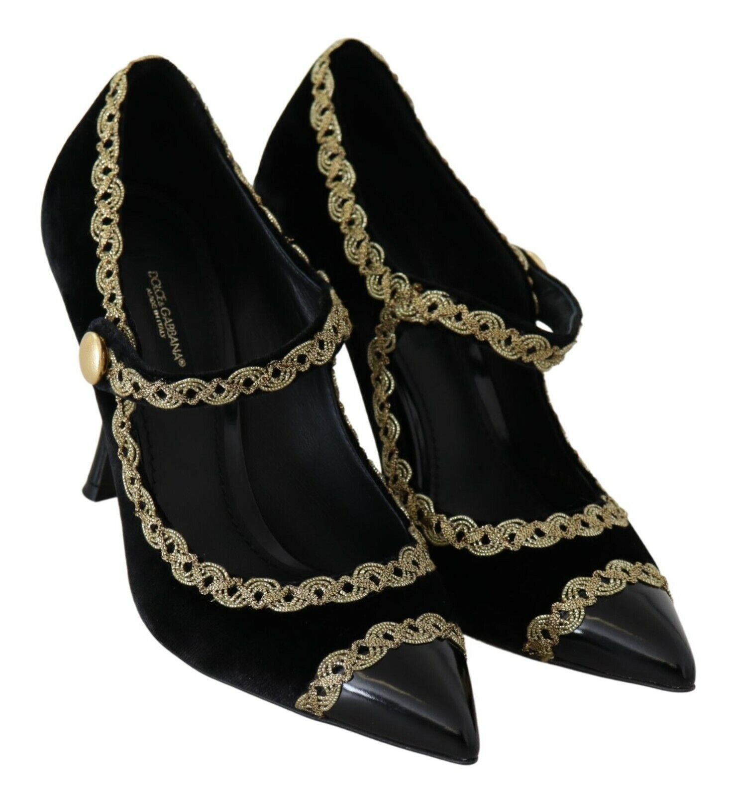 Dolce & Gabbana Black Velvet Mary Jane Pumps