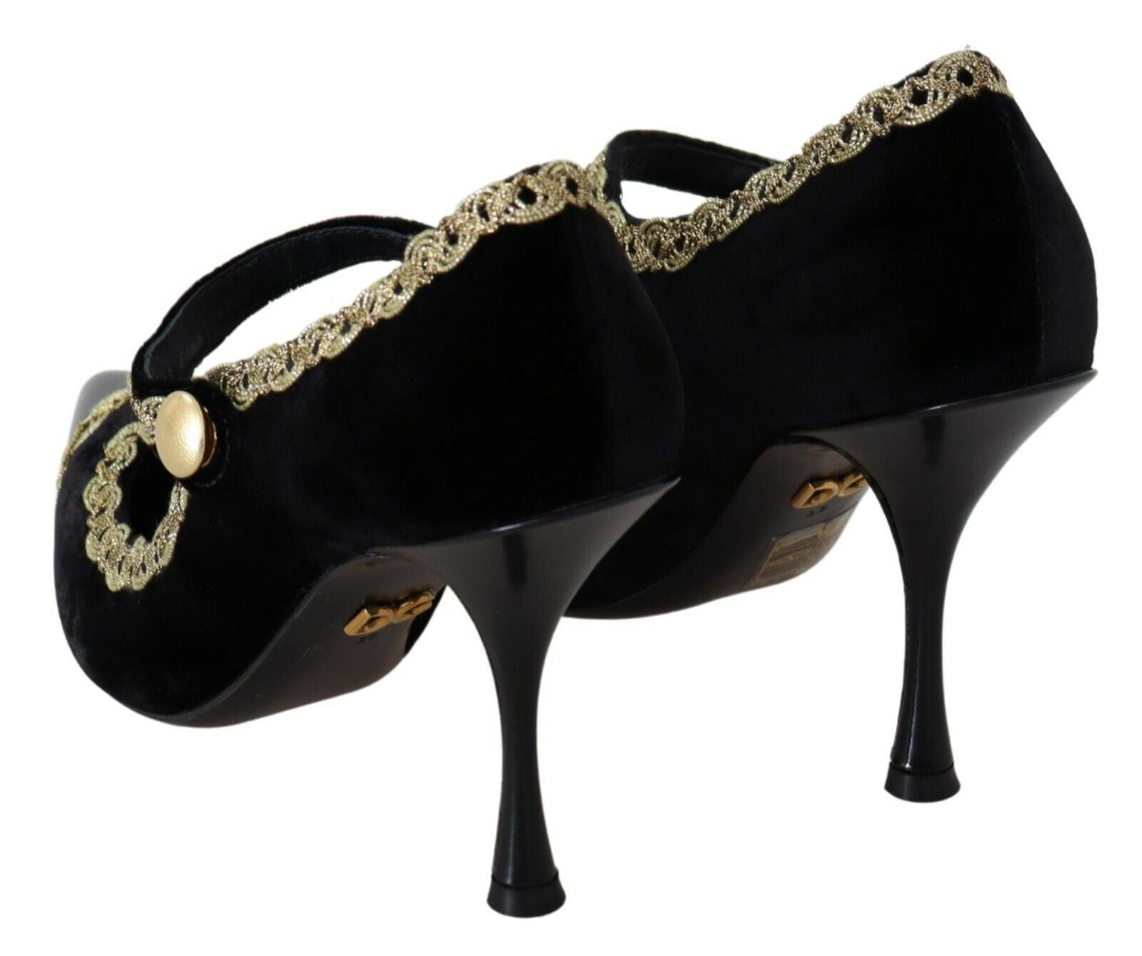 Dolce & Gabbana Black Velvet Mary Jane Pumps