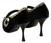 Dolce & Gabbana Black Velvet Mary Jane Pumps