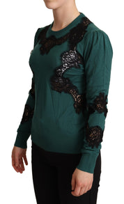 Green Wool Crewneck Sweater