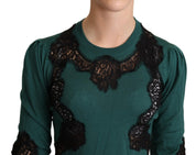 Green Wool Crewneck Sweater