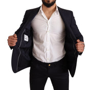 Navy Blue Wool Slim Fit MARTINI Blazer