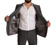 Gray Metallic MARTINI Slim Fit Set Suit