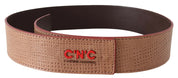 White Leather Logo Fashion Waist Belt
