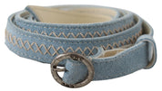Blue Skinny Leather Fashion Waist Belt