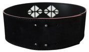 Black Leather Wide Waist Studded Women Belt