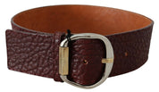 Bordeaux Wide Leather Waist Gold Silver Belt