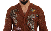 Brown Leopard Butterfly Cardigan Sweater