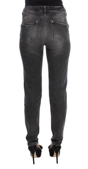 Gray Wash Cotton Blend Stretch Jeans Pants