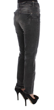 Gray Wash Cotton Blend Stretch Jeans Pants