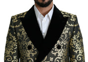 Black Gold Jacquard Long Coat SICILIA Jacket