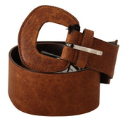 Brown Leather Fashion Waist Buckle Belt