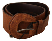 Brown Leather Fashion Waist Buckle Belt