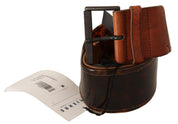 Dark Brown Leather Buckle Waist Belt