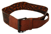 Dark Brown Leather Buckle Waist Belt