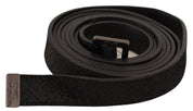 Black Leather Metal Buckle Waist Belt