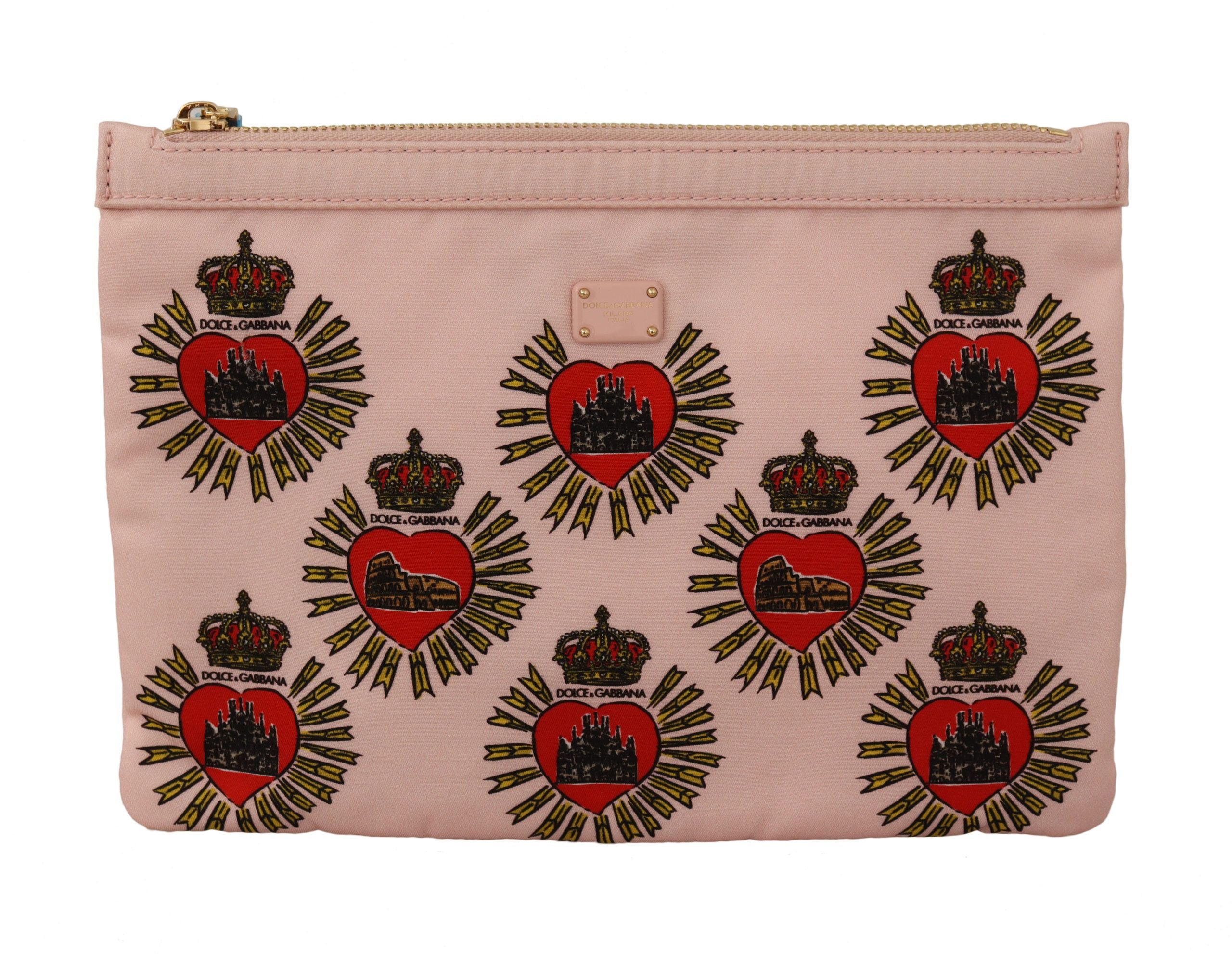 Clutch Rosa D&amp;G Logo Devotion Hjärta Necessär Plånbok
