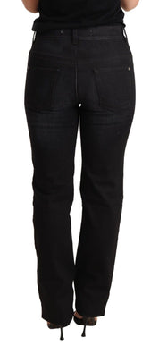 Black Washed Straight Denim Trouser Cotton Jeans